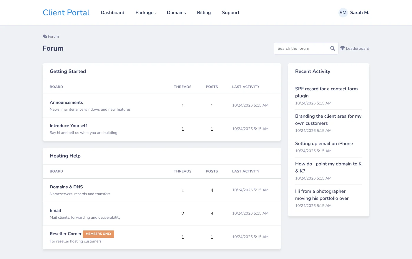Clientexec Forum Plugin: Client Forum 2 Clientexec forum plugin: Client Forum inside the Clientexec client portal